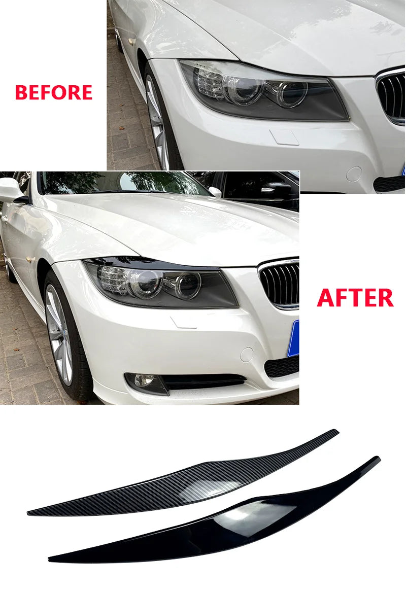 For BMW Accessories 3 Series E90 E91 320i 330i Headlight Eyebrows Eyelid 2005 2006 2007 2008 2009 2010 2011 Sedan / Touring