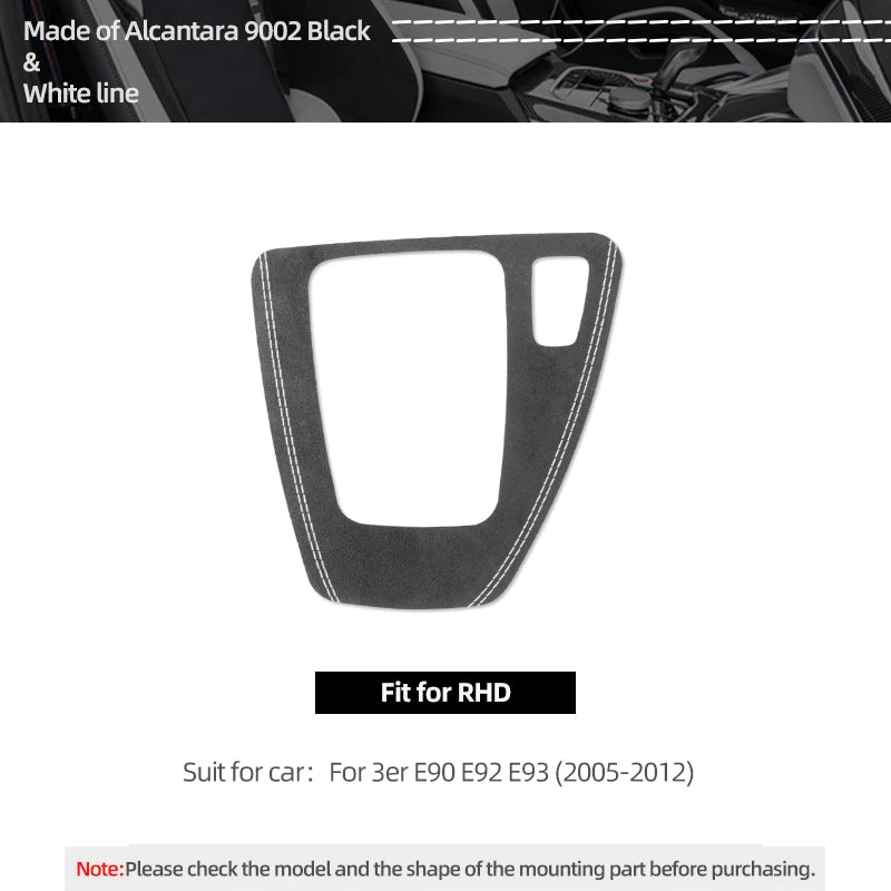 For BMW Series 3 E90 E92 E93 2005-2012 Car Interior Gear Shifter Panel Trims Stickers Made of Alcantara Performance Accessories