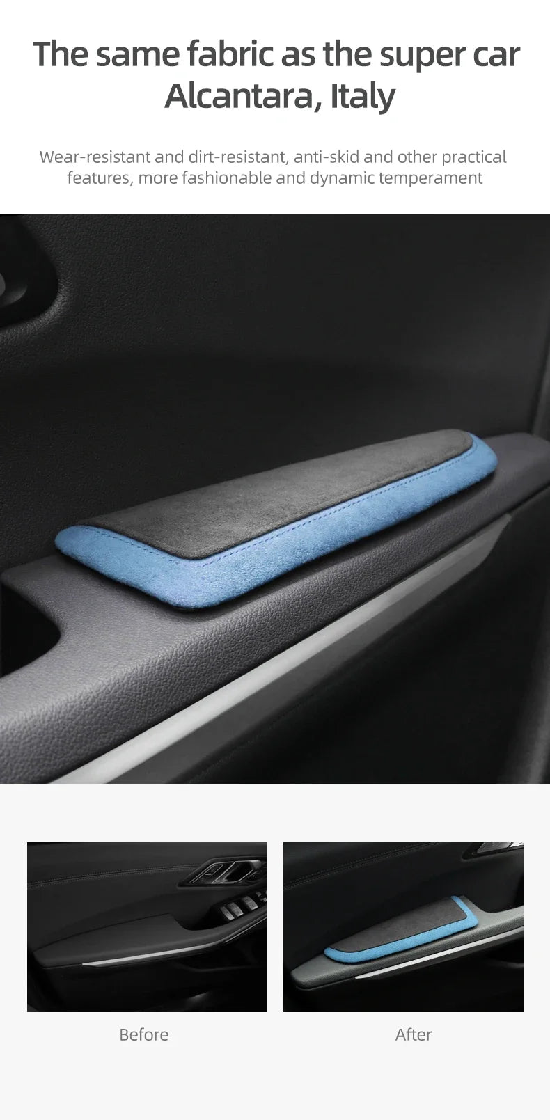 For BMW F30 F20 G20 G30 X3 G01 X5 E70 X6 E71 Made of Alcantara Car Door Armrest Elbow Pad Leg Support Cushion Anti-collision
