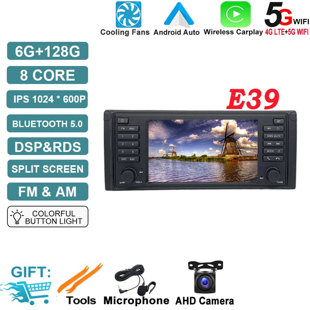 Android OS Auto Radio GPS Navigation for BMW X5 E53 5 Series E39 M5 1996-2007 DSP Car Multimedia Player Stereo WIFI Cooling Fan