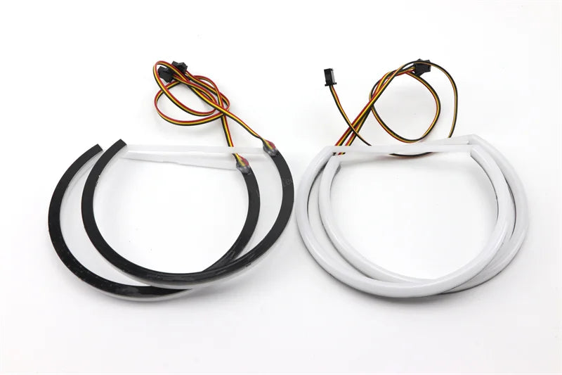 For BMW 3 5 7 Series E46 E39 E38 Colorful RGBW Cotton LED Angel Eyes Revolving Dynamic Light Sequential Flowing with Turn Signal