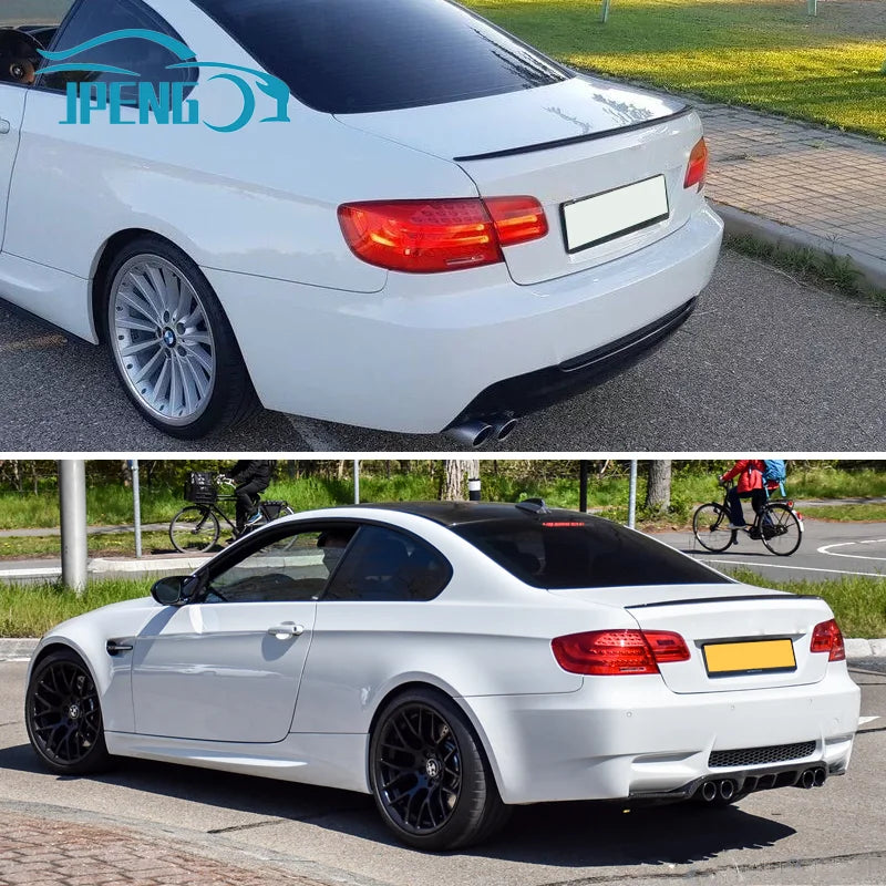 For BMW Accessories 3 Series E92 Coupe 332d 335i M3 Style 2007-2013 Car Black Boot Rear Trunk Wing Roof Spoiler Lip Cover