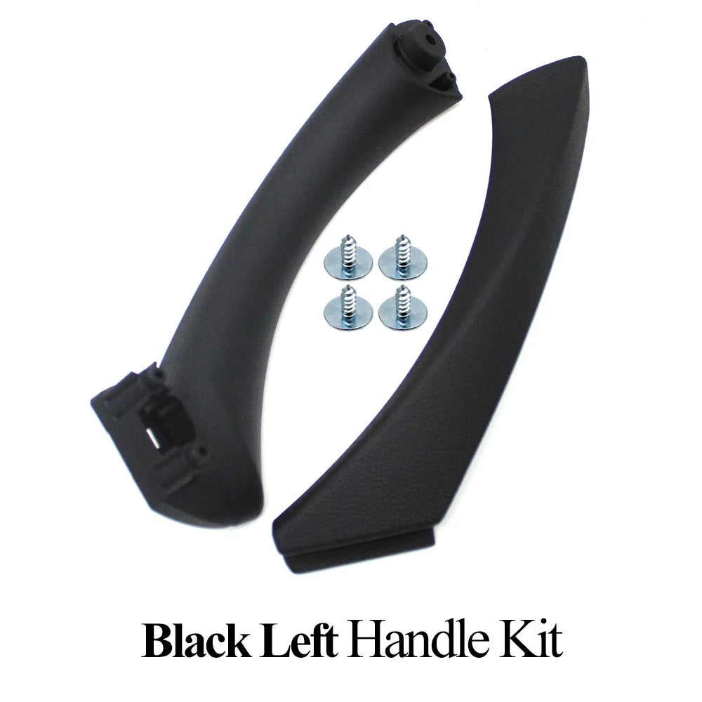 Black Left Right Inner Door Pull Handle Kit Panel Pull Cover Trim For BMW 3 Series E90 E91 E92 2004-2012 316 318 320 325 328i