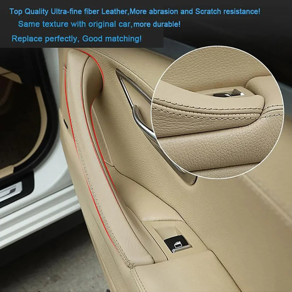 Left Hand Drive LHD Leather Interior Door Pull Handle Assembly Set for BMW 5 Series F10 F11 F18 520 523 525 528 530 535