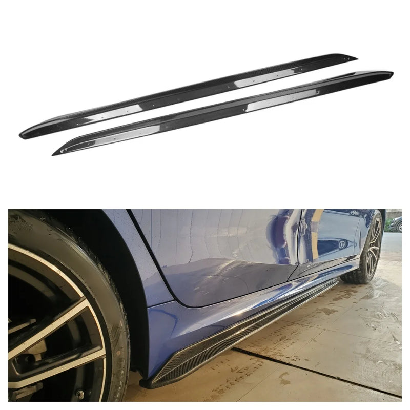 Side Skirt Extensions, Carbon Look, for BMW 3 Series G20 / G21 (2019+)