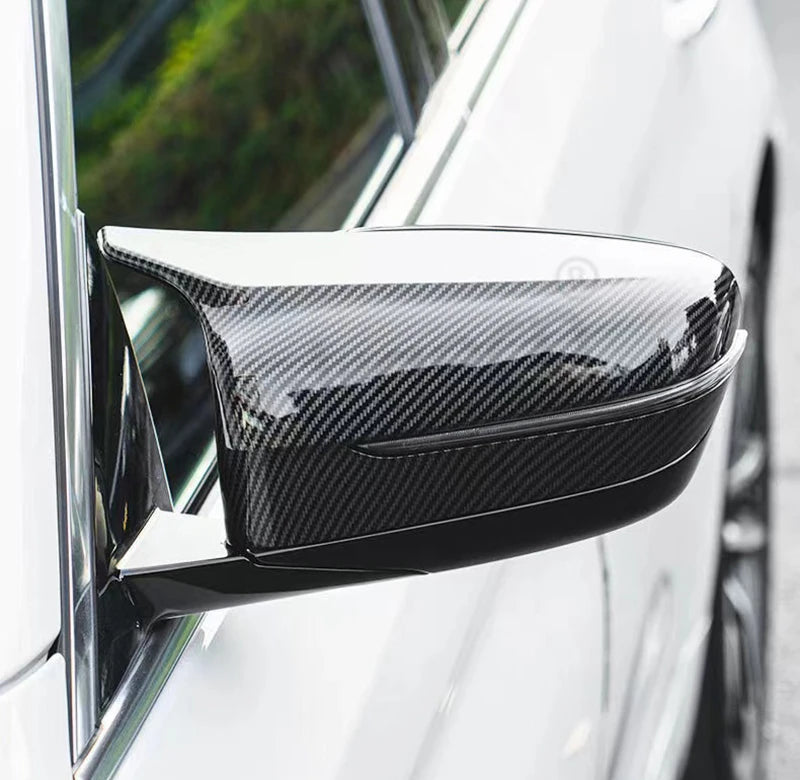 2Pcs Car Bright Black Side Rear View Mirror Cover Replacement For BMW 3 4 5 7 Series G20 G22 G30 G31 G38 G11 G12 2016 - 2022
