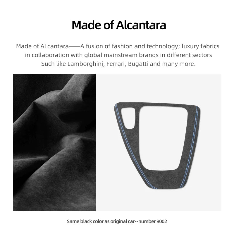 For BMW Series 3 E90 E92 E93 2005-2012 Car Interior Gear Shifter Panel Trims Stickers Made of Alcantara Performance Accessories