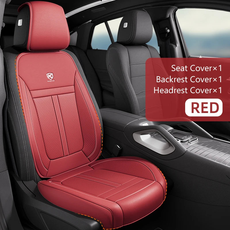 Nappa Leather Car Seat Cover Full Set 5 Seater Breathable Seat Cushion Cover Anti-Slip Full Wrap Driver Car Seat Protectors