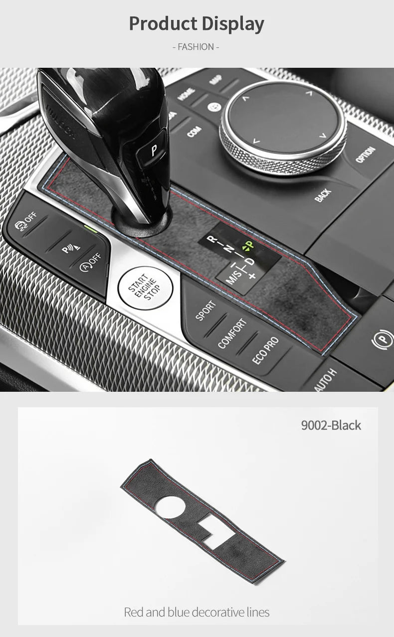Made of Alcanrata For BMW G20 G22 G07 F44 i4 G29 X3 G01 X5 G05 G06 Gear Shifter Panel Frame Sticker Car Interior Trim Accessory