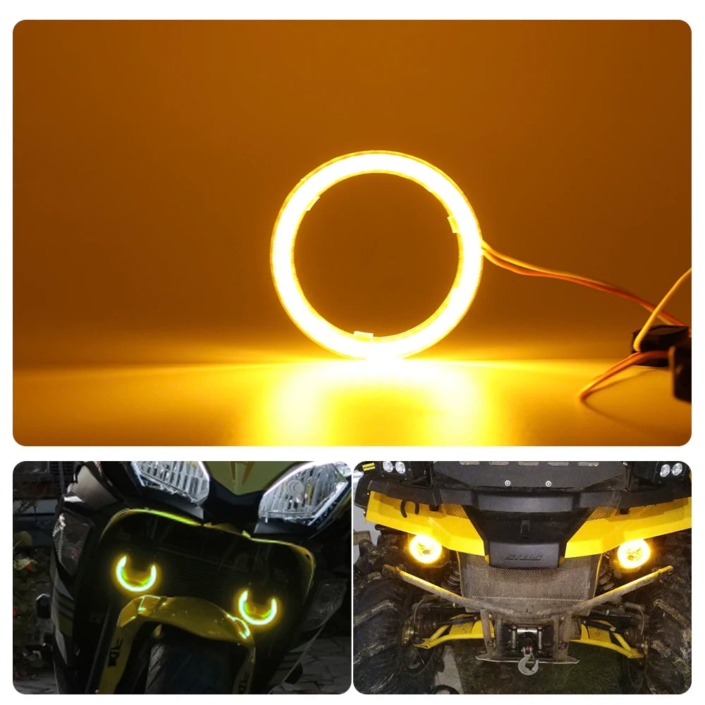 2PC 12-24V COB Led Halo Ring Angel Eyes for Car Motorcycle Circular Led Light Ring 70mm 80mm 90mm Daytime Running Headlight Buld