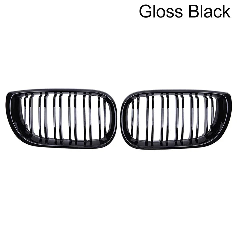 Car Front Kidney Grill Gloss Black Double Slat Hood Grille Racing Grills for BMW 3 Series E46 4 Door 2002-2005 Car Replacement