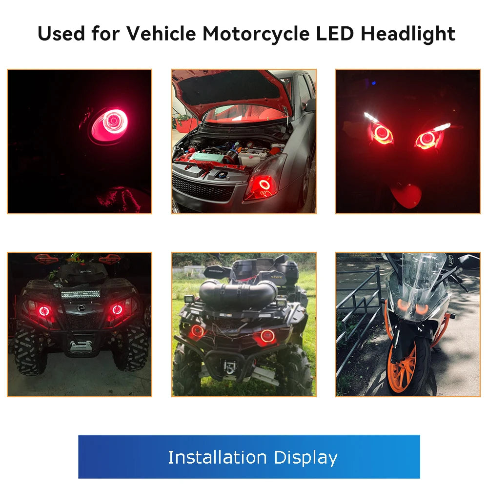 1Pair COB Angel Eyes Halo Rings For LED Car Motorcycle Scooter Headlights 12V With Cover 60mm 80mm 120mm 70mm 90mm 100mm 110mm