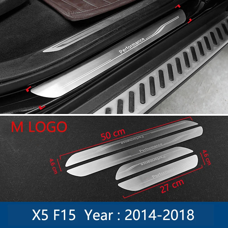 Accessories Door Sill Scuff Plate Guards Protector Sticker For BMW X1 X5 X6 E70 E71 E84 E90 F10 F15 F16 F20 F25 F26 F30 F34 F36