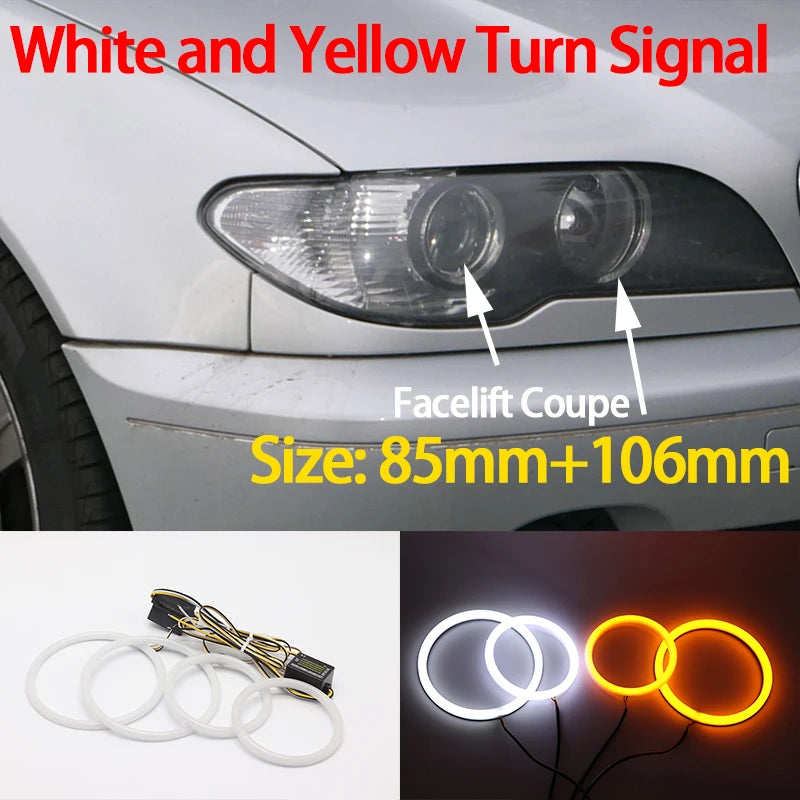 For BMW 3 Series E46 316i 318i 320d 323i 328i 330i 325xi 330d 1998-2005 Excellent LED Cotton Angel Eyes Rings Daytime Light