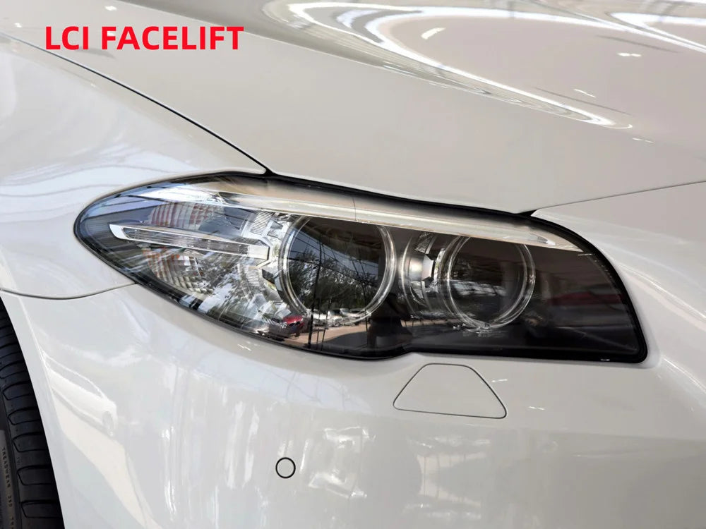 2Pcs ABS Gloss Headlight Evil Eyebrows Eyelids For BMW F10 F11 5 Series 518d 520d 523i 530i 530d 550i M5 2009-2017 3D Stickers