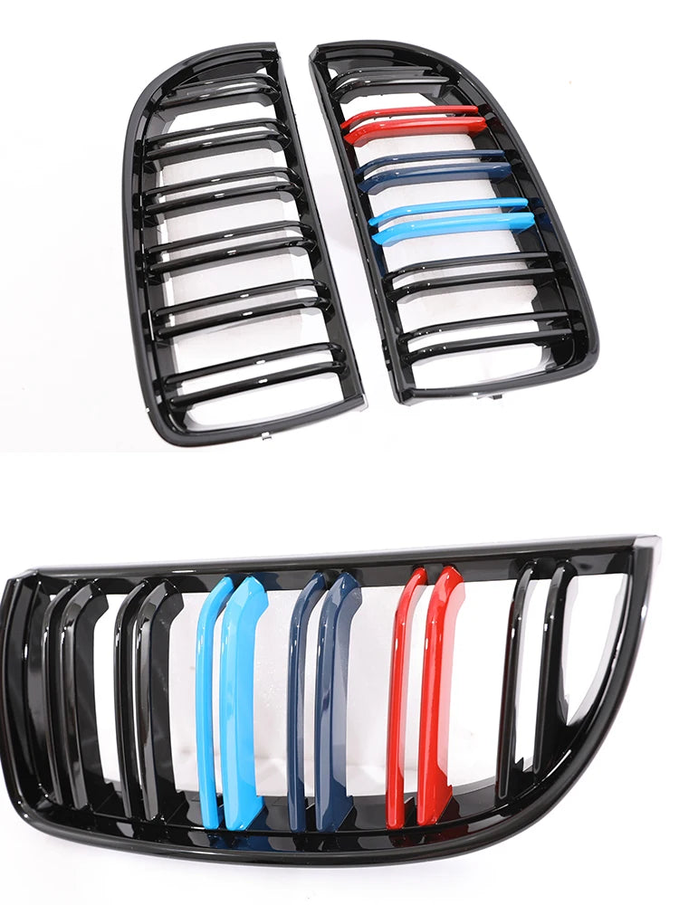 Kidney Front Grill Carbon Fiber M Color Chrome Gloss Matte Black Grille For BMW 3 Series E90 E91 Pre-Facelift 2005-2008 320i 330