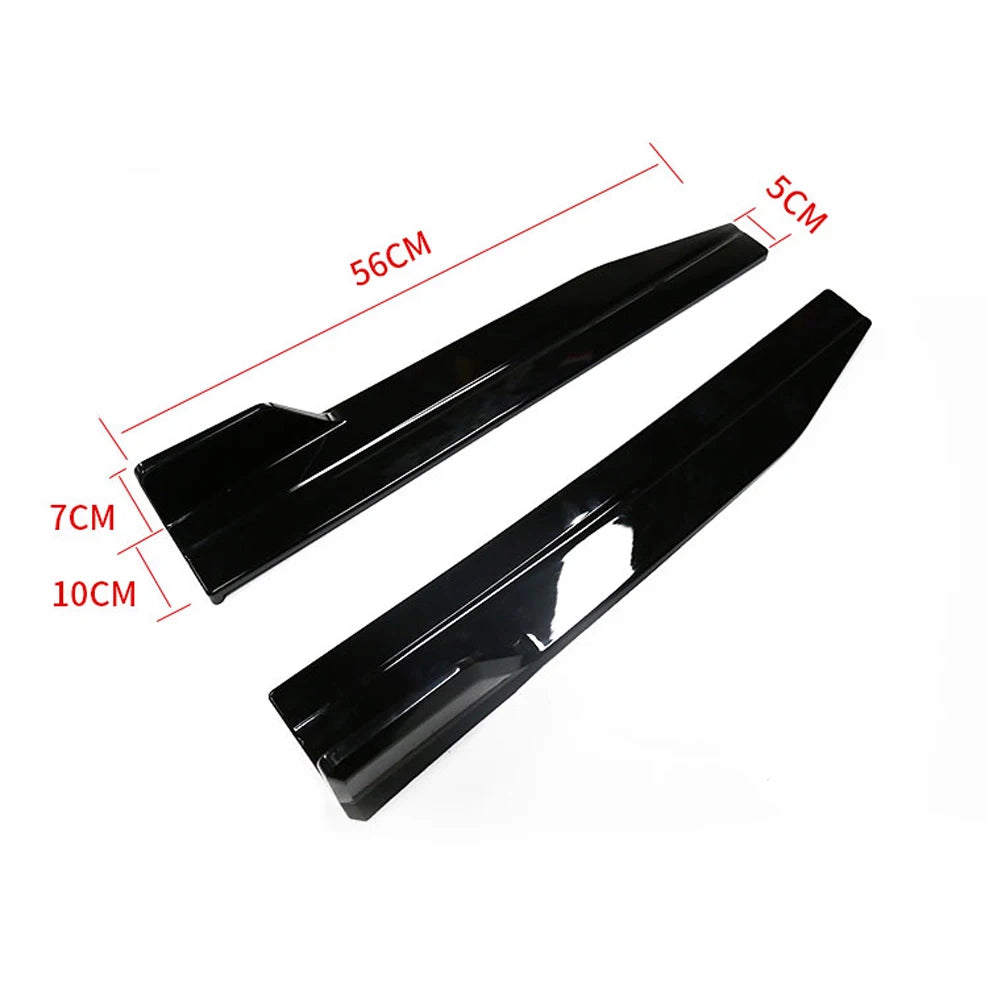 56cm Car Side Skirts Extension Rocker Splitters Diffuser Winglet Wings Universal 22.04inch Bumper Lip Trim Protector with Screws