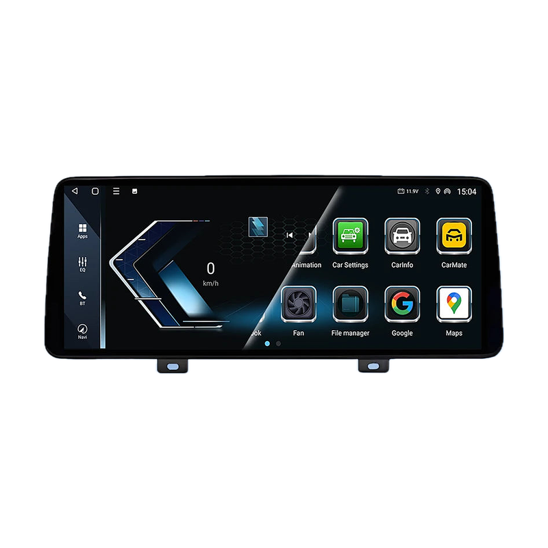 12.3 inch Android head unit screen, front view, for BMW X3 G01, X4 G02, EVO (2018 to 2020)