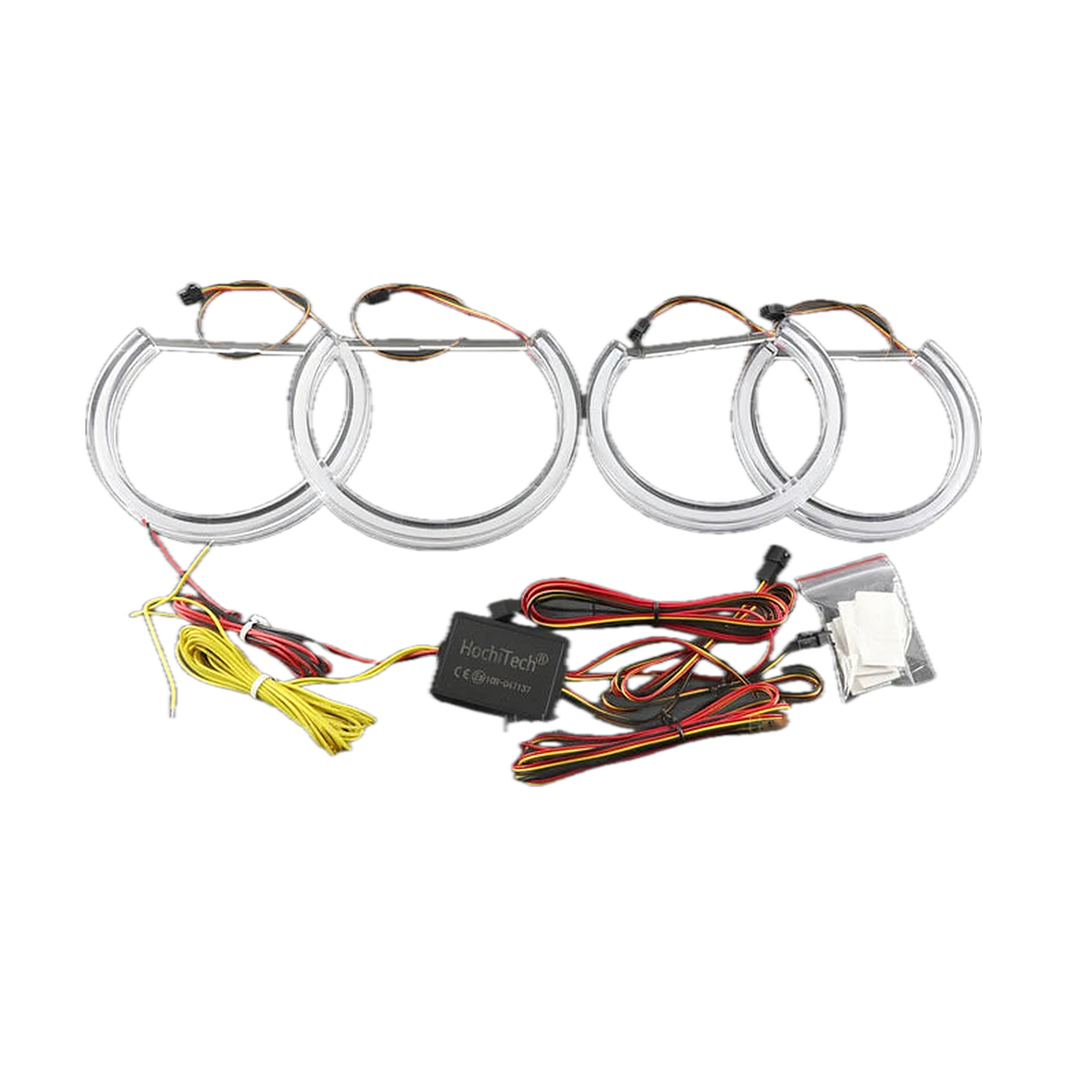 App-controlled LED angel eye ring kit with four rings, control box and wiring, for BMW E36 / E38 / E39 / E46