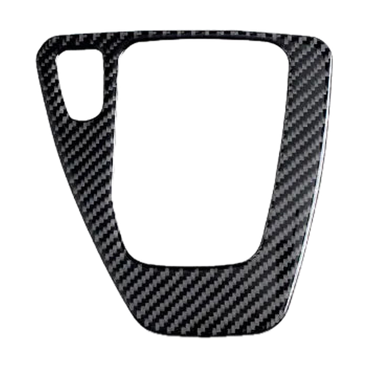 Carbon fiber gear shift panel frame, solid color finish, left hand drive, for BMW 3 Series E90, E92, E93 (2005-2012)