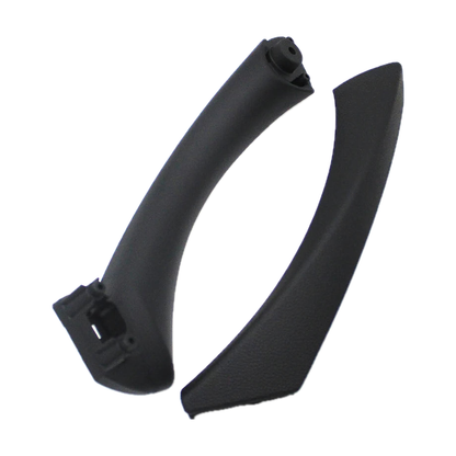 Black left side door pull handle kit, inner handle and cover, for BMW 3 Series E90, E91, E92 (2005-2012)