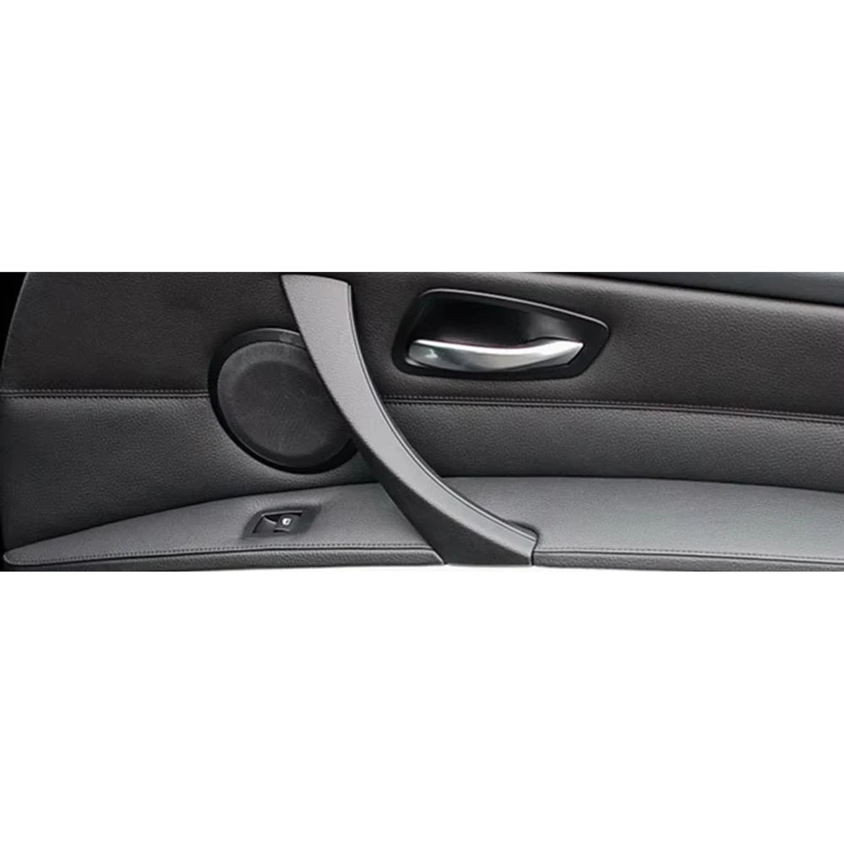 Door pull handle installed in the front door panel of a BMW 3 Series E90, E91, E92 (2005-2012)