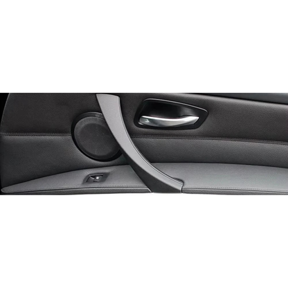 Door pull handle installed in the front door panel of a BMW 3 Series E90, E91, E92 (2005-2012)
