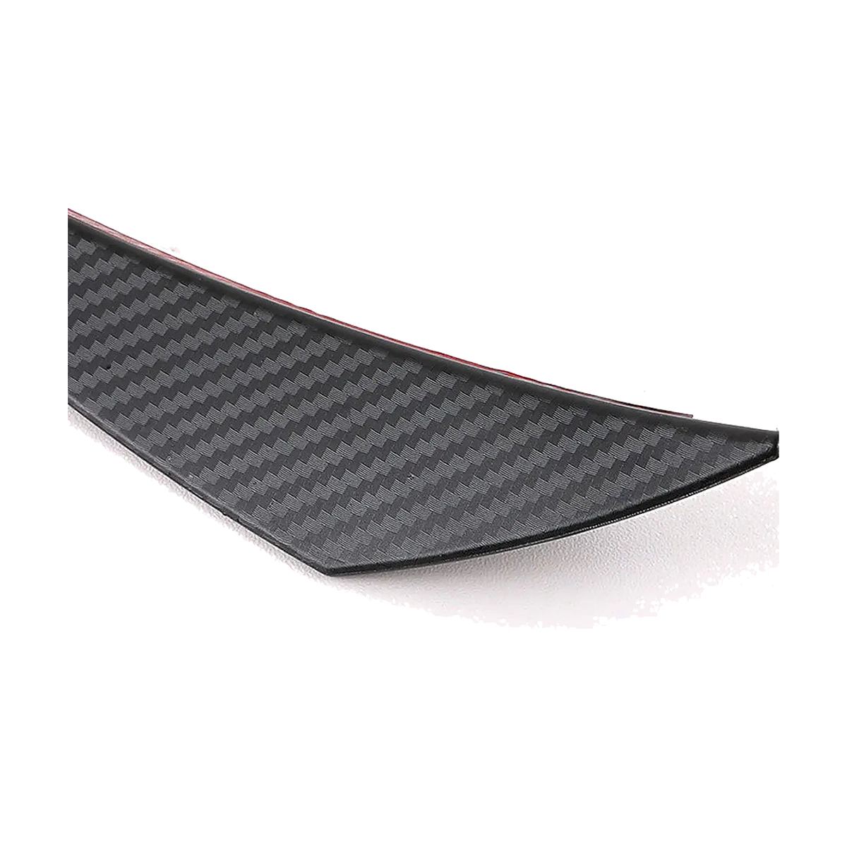 Close up of carbon fiber weave texture on a bumper canard fin, universal fit for BMW