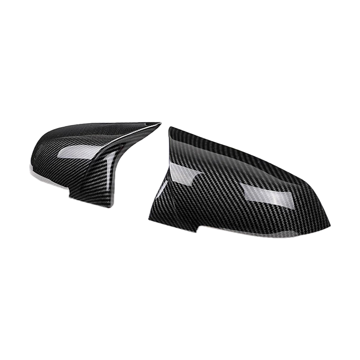 M4-Style Mirror Caps for BMW F20, F22, F30, F32, F87, E84, Carbon Fiber Look