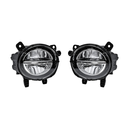LED fog light pair, Version A with light bar, front view, for BMW F20 / F22 / F30 / F32 / F34 / F45