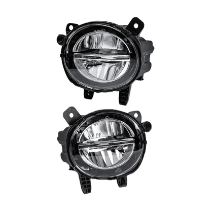 Left and right LED fog lights, Version A, angled view, for BMW F20 / F22 / F30 / F32 / F34 / F45