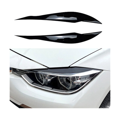 Headlight Eyebrow Trims for BMW 3 Series F30 / F35, Gloss Black