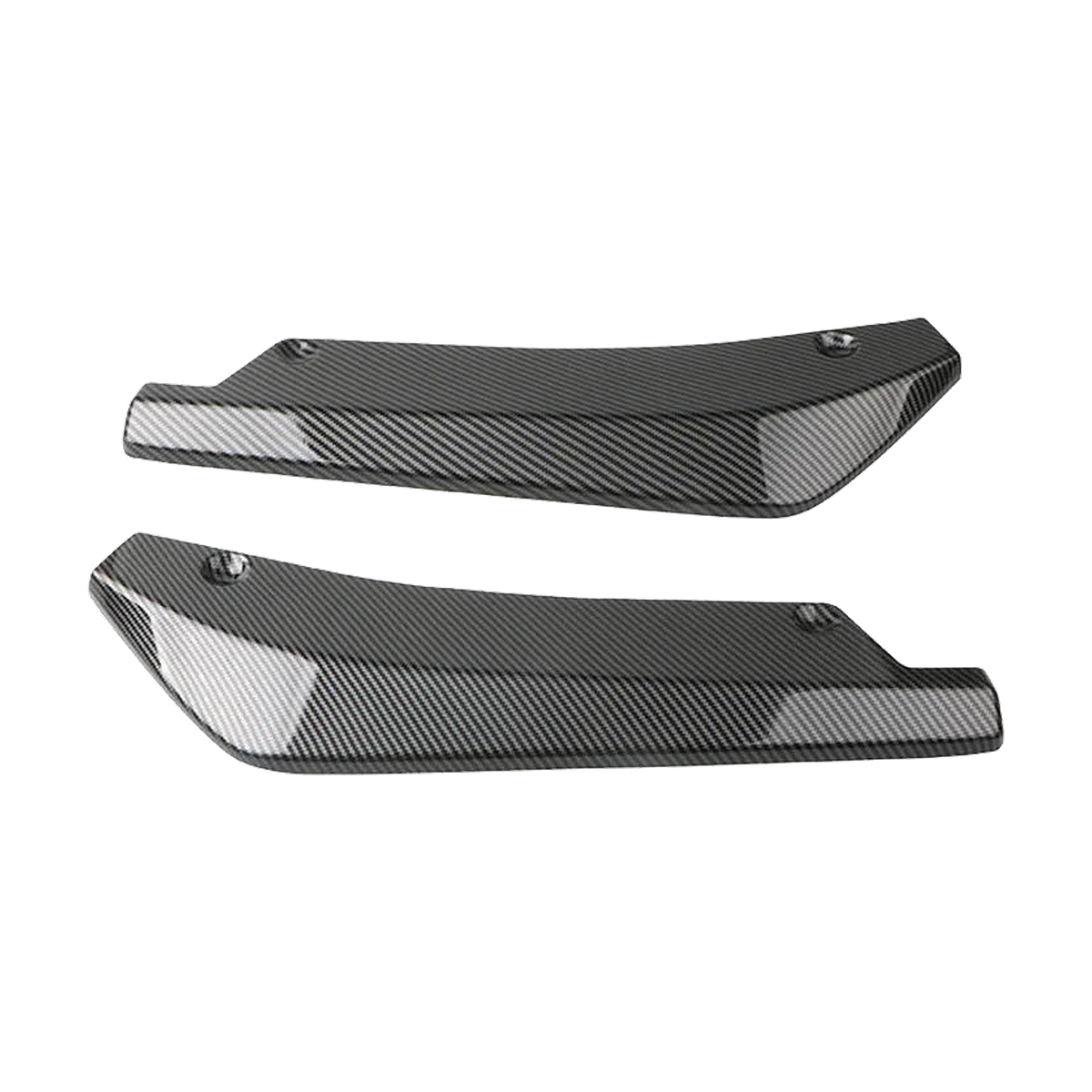 Carbon fiber look rear bumper corner splitters, pair, side view, universal fit for BMW