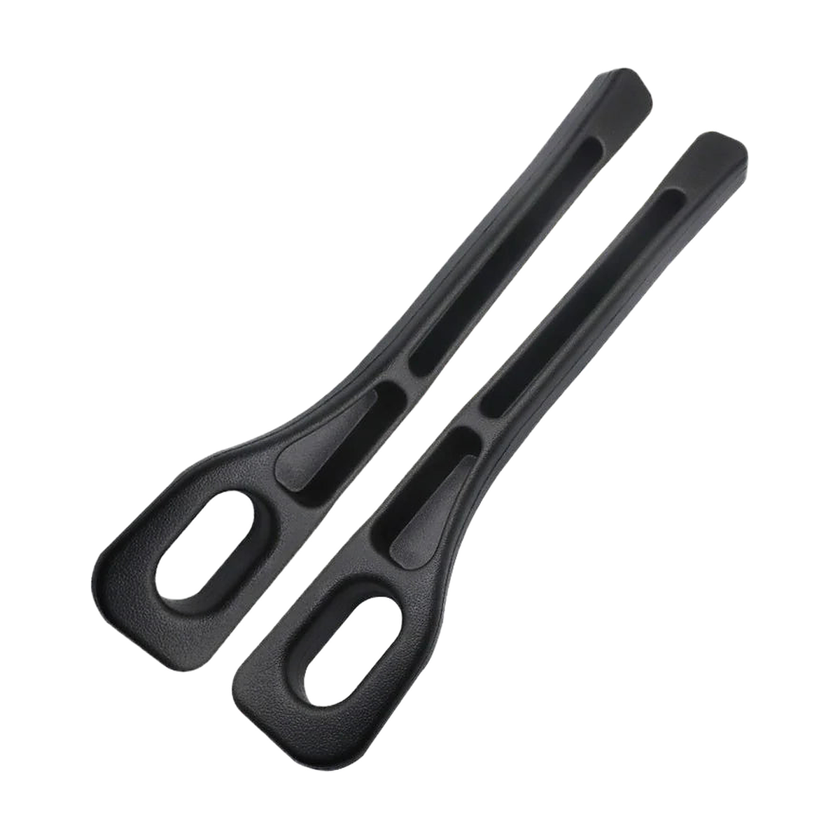 Pair of black seat gap fillers with storage slot, top view, for BMW 3 Series F30 / E90 / G20