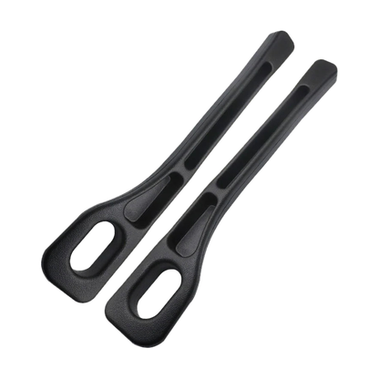 Pair of black seat gap fillers with storage slot, top view, for BMW 3 Series F30 / E90 / G20