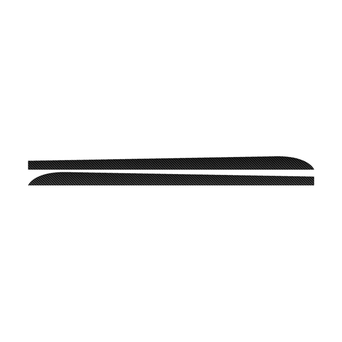 Carbon fiber look side skirt stripe decal pair for BMW F30 / F31 / F35, flat layout view