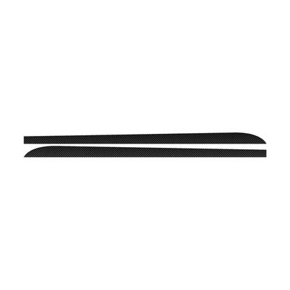 Carbon fiber look side skirt stripe decal pair for BMW F30 / F31 / F35, flat layout view