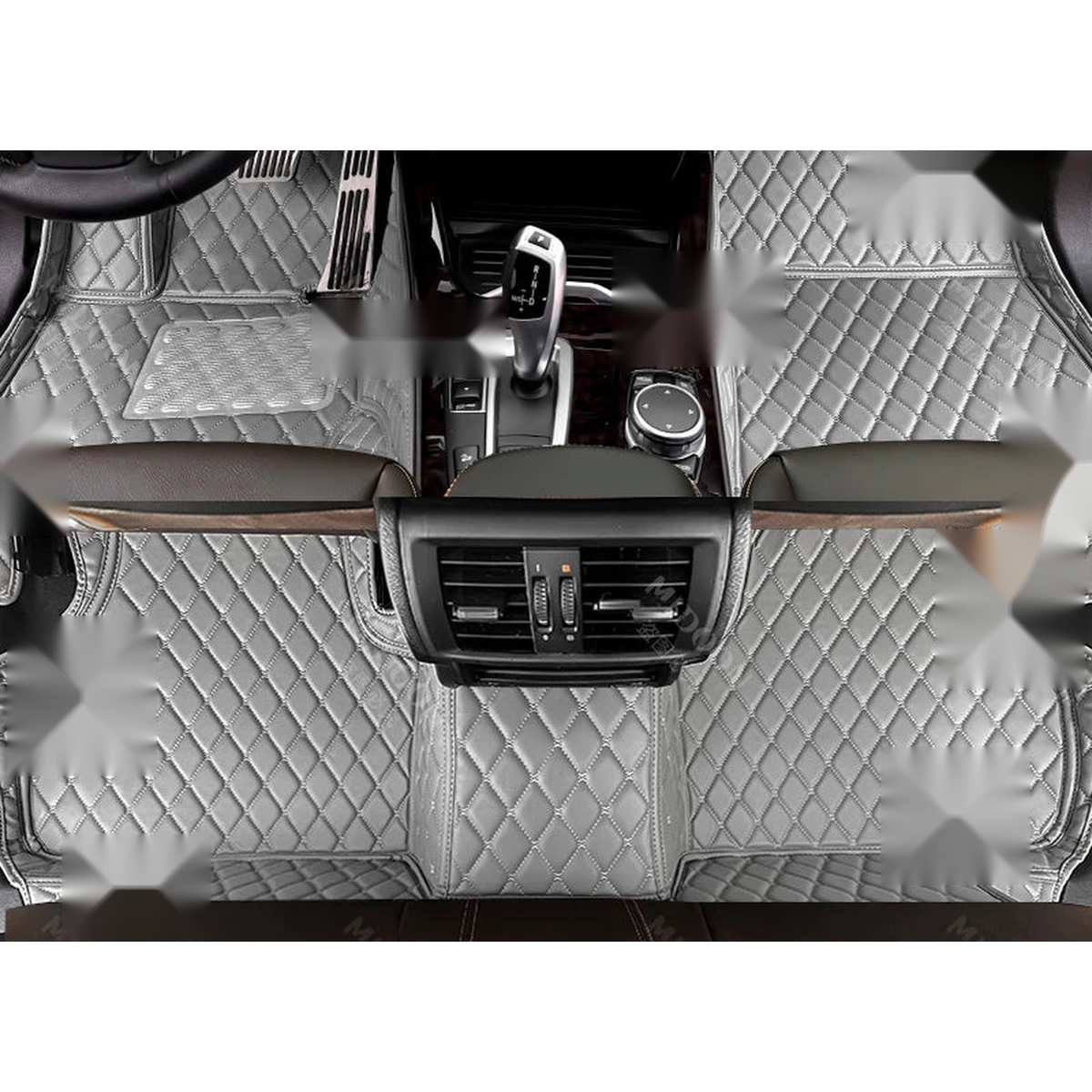 Gray floor mats, front and rear set, for BMW iX (2021-2023)