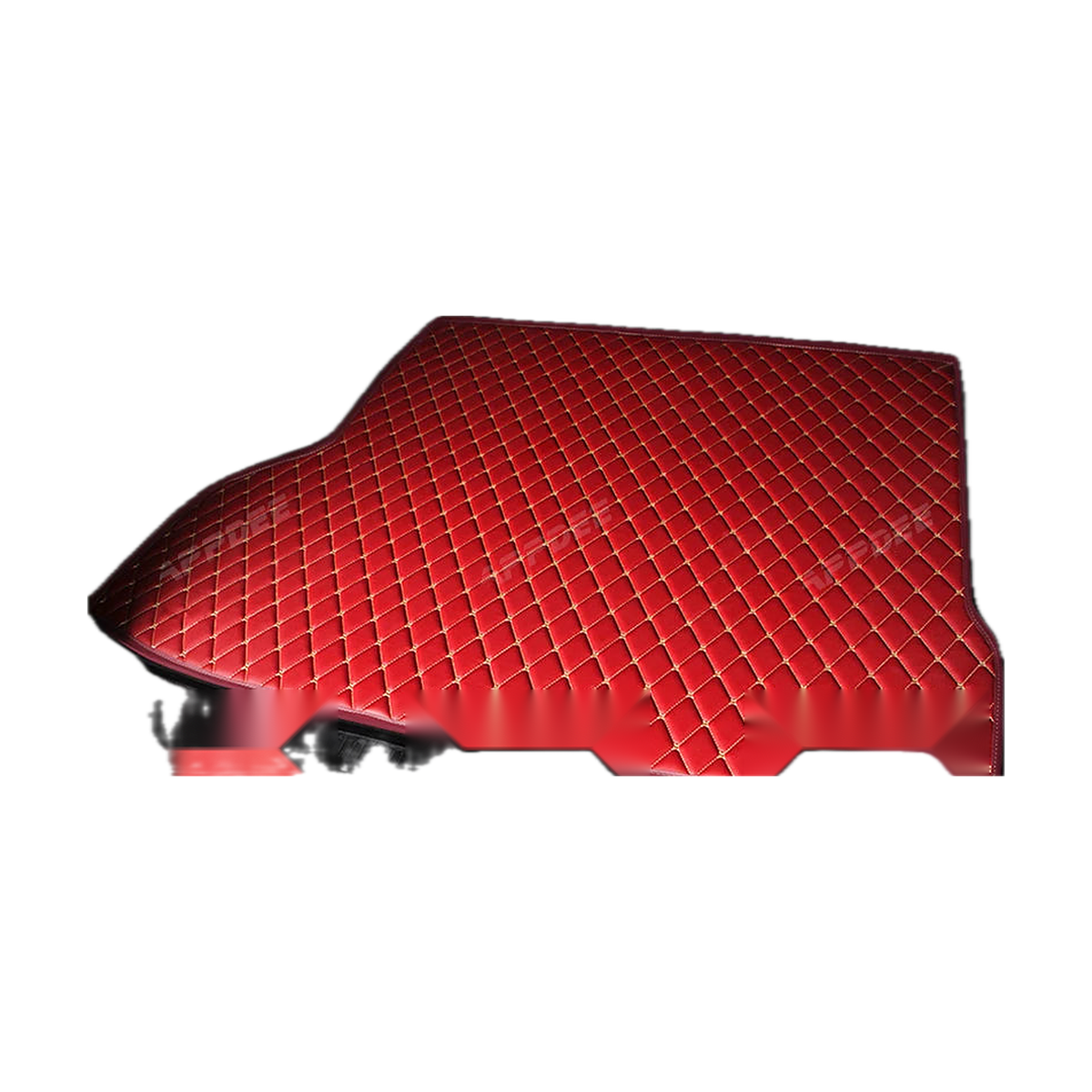 Red trunk mat, angled view, for BMW iX (2021-2023)