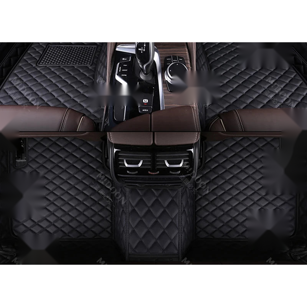Black floor mats, front and rear set, for BMW iX (2021-2023)
