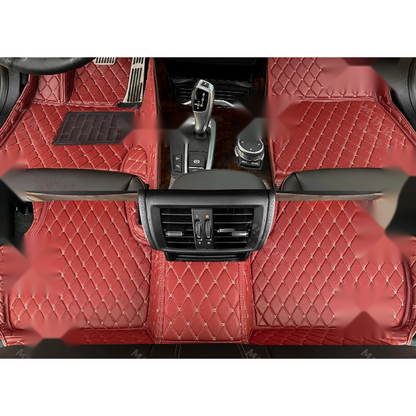 Wine red floor mats, front and rear set, for BMW iX (2021-2023)