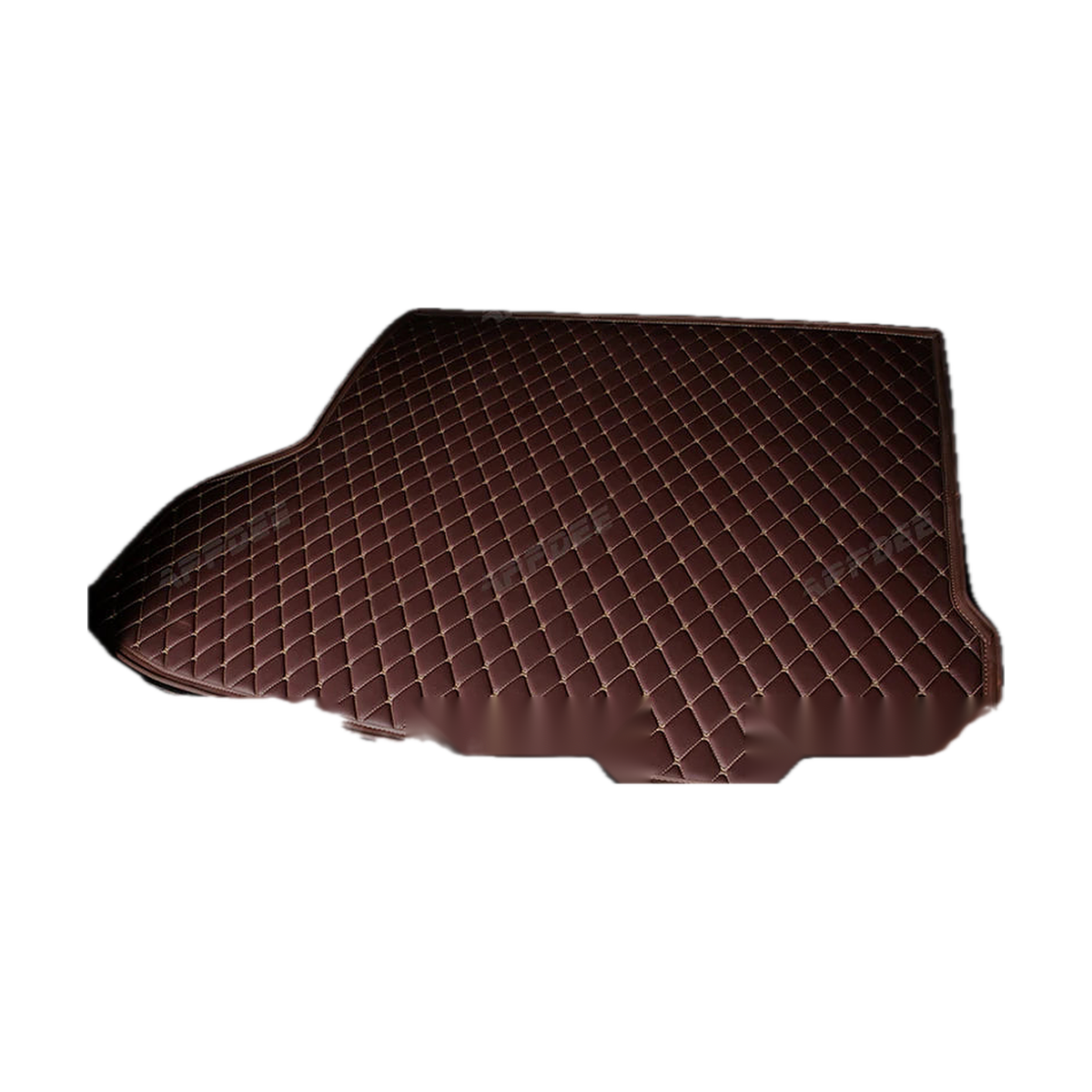 Dark brown trunk mat, angled view, for BMW iX (2021-2023)