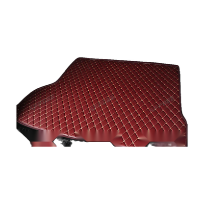 Wine red trunk mat, angled view, for BMW iX (2021-2023)