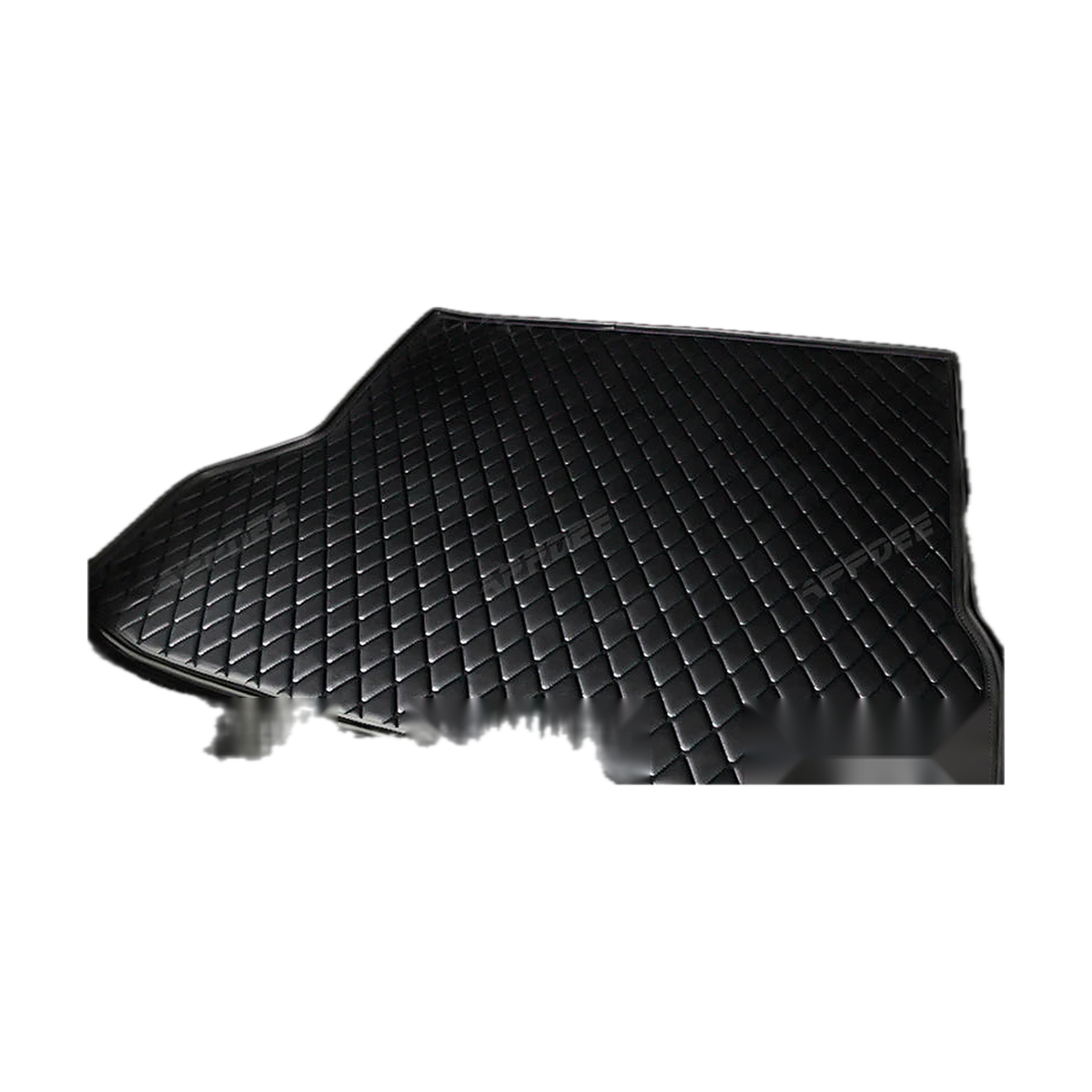 Black trunk mat, angled view, for BMW iX (2021-2023)