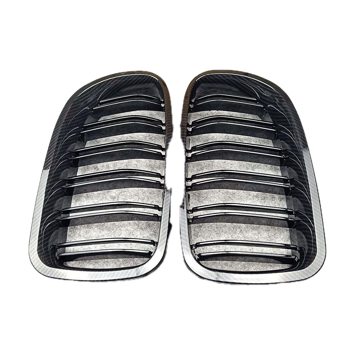 M5-Style Double-Slat Kidney Grilles for BMW 5 Series F10, F11, F18, Carbon Fiber