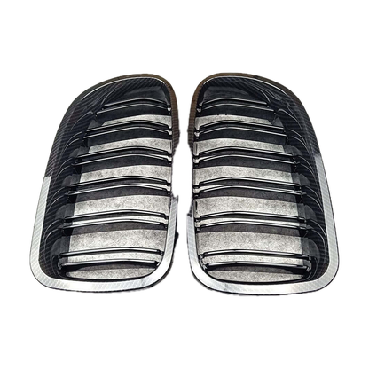 M5-Style Double-Slat Kidney Grilles for BMW 5 Series F10, F11, F18, Carbon Fiber
