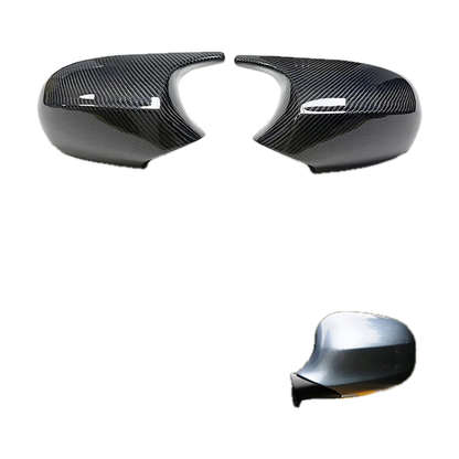 M3-Style Mirror Caps for BMW E90, E91, E92, E93 Pre-LCI, E81, E82, E87, E88, Carbon Fiber Look, Version 2