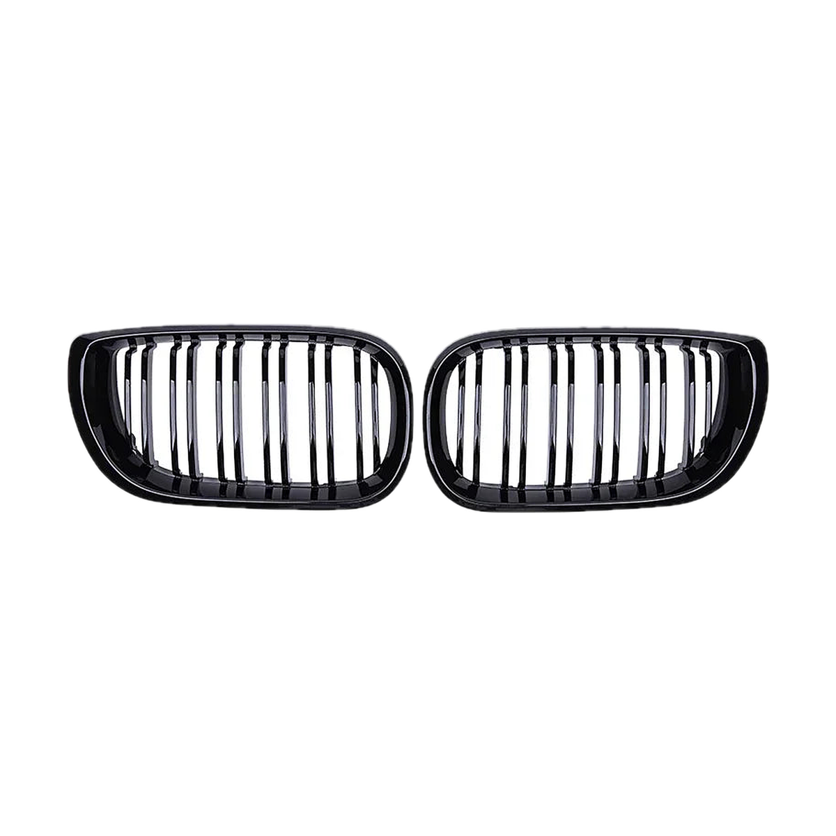Gloss Black Double-Slat Kidney Grille for BMW 3 Series E46 Saloon