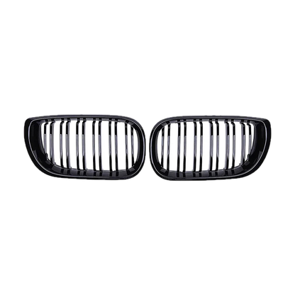 Gloss Black Double-Slat Kidney Grille for BMW 3 Series E46 Saloon