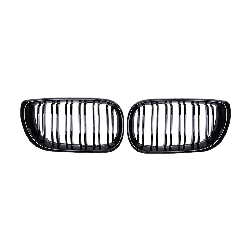 Gloss Black Double-Slat Kidney Grille for BMW 3 Series E46 Saloon
